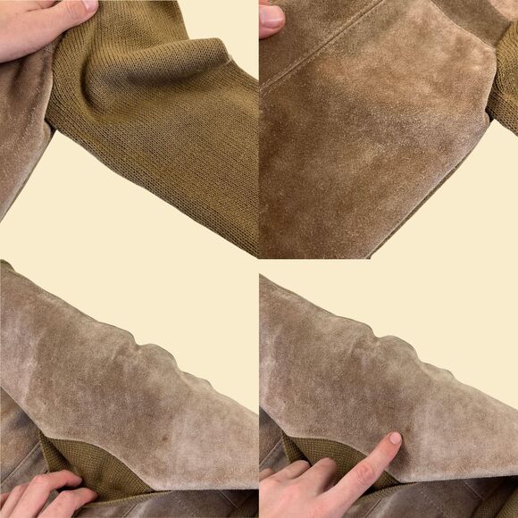 1970s XL leather jacket by Northgate, vintage knit & leather zip up mens jacket - Picture 5 of 9